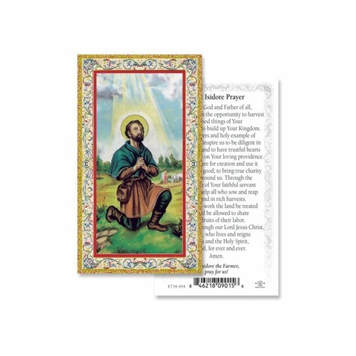 St. Isidore the Farmer Saint Isidore Prayer Gold Trim Paperstock