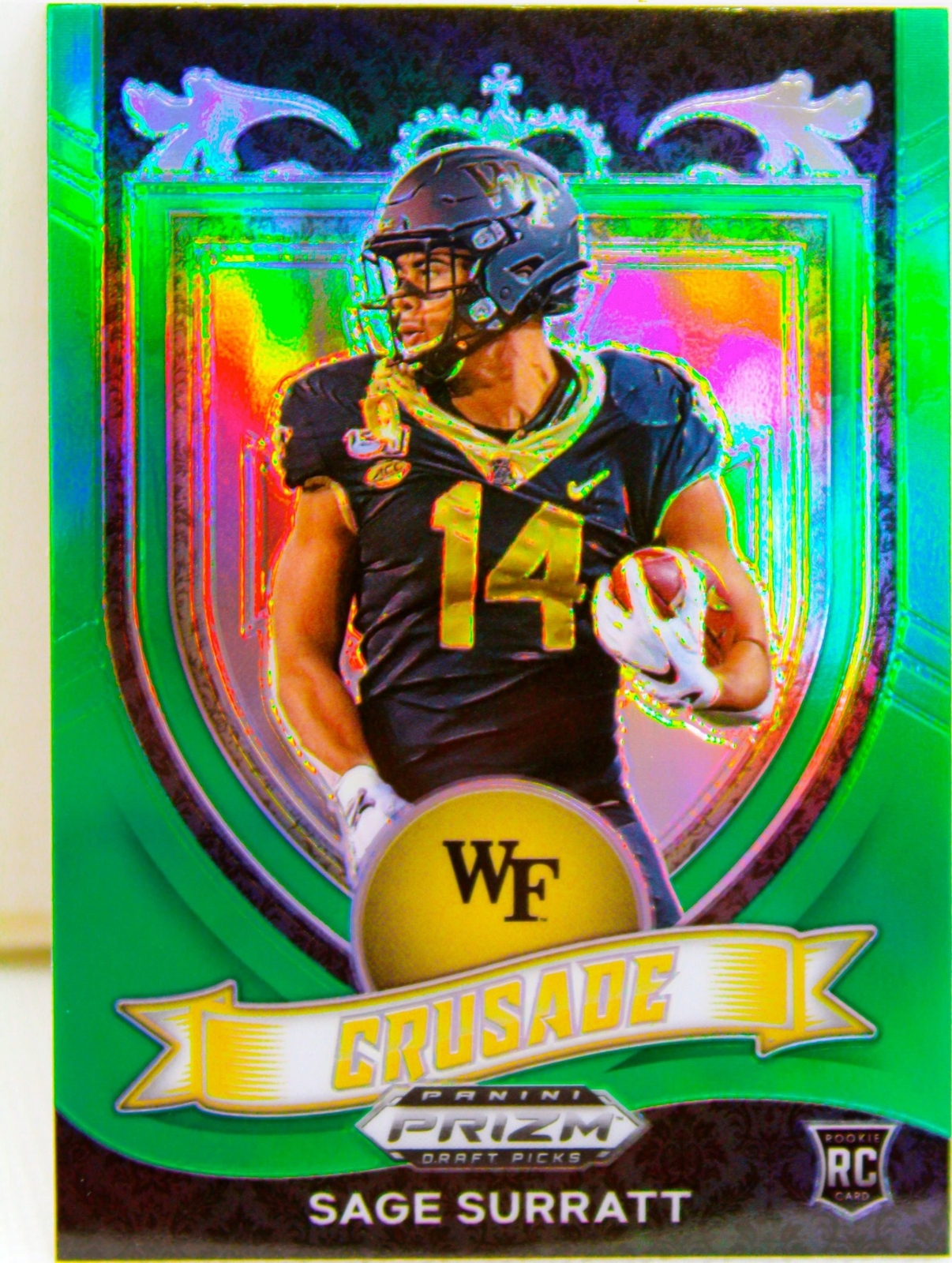 Sage Surratt RC 2021 Prizm Draft Picks Crusade Green Prizm Rookie Card #177 NFL