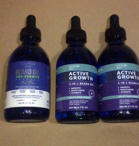 3 X Beard Growth Oil 1x Body plus Men , 2x Face Lab Men 6.7 Fl Oz(as Pictures)) - Picture 1 of 6
