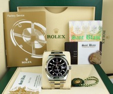 ROLEX 18kt White Gold & Stainless Steel Sky Dweller Black Dial 326934 SANT BLANC