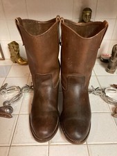 RED WING 1155 MOTORCYCLE VINTAGE MADE in USA BROWN TRUCKER PACKER BOOTS 8 D