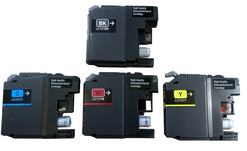 4x tintenpatronen für brother lc121 für mfc j245 mfc j470dw