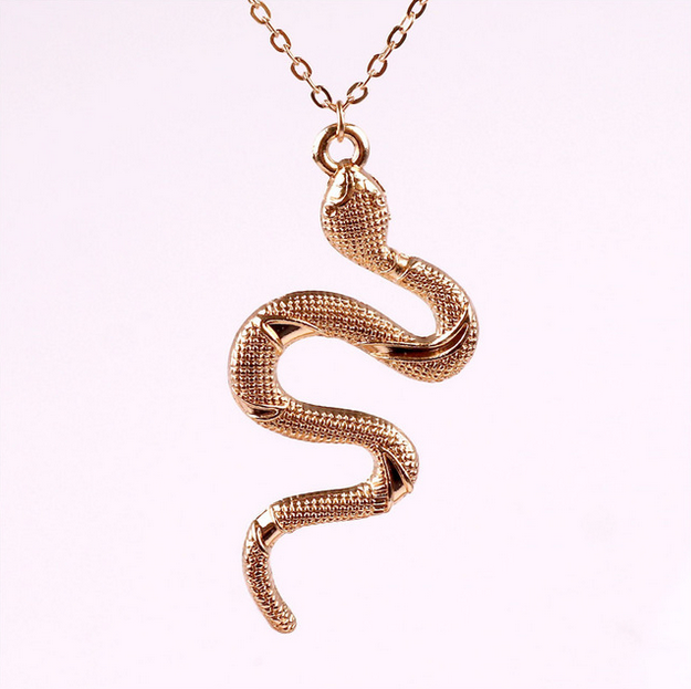 10PCS Trendy Fashion Collier Femme Jewelry Gold Color Snake