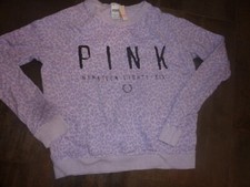 VICTORIAS SECRET PINK RARE FIND LEOPARD/CHEETAH "PINK" WREATH SWEATSHIRT NWT