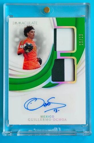 2018-19 Immaculate Soccer Guillermo Ochoa Dual Patch Auto 10/13 Match-Worn