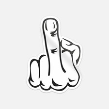 Middle The Finger Funny Car Bumper Vinyl Sticker Decal Middle The Finger Funny Car Bumper Vinyl Sticker Decal