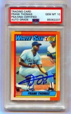 Frank Thomas 1990 Topps #414 Rookie RC Signed PSA 10 Auto White Sox HOF 2014