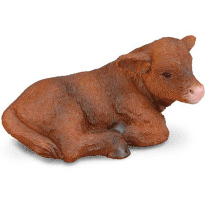 NEW CollectA 88243 Brown Highland Calf Lying - Bull Cattle Cow 6.0cm RETIRED