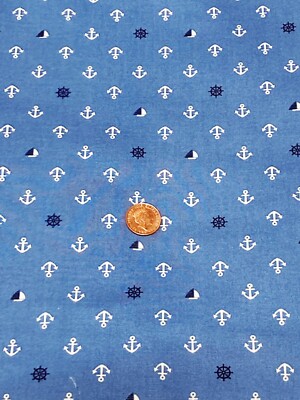 Puppenhaus blau Baumwollmaterial mit Segelmustern Maßstab 1:12 Tumdee M16