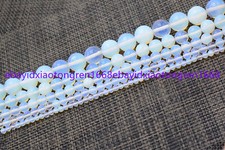 4/6/8/10/12/14mm Natural White Opal Moonstone Round Gemstone Loose Beads 15 Inch