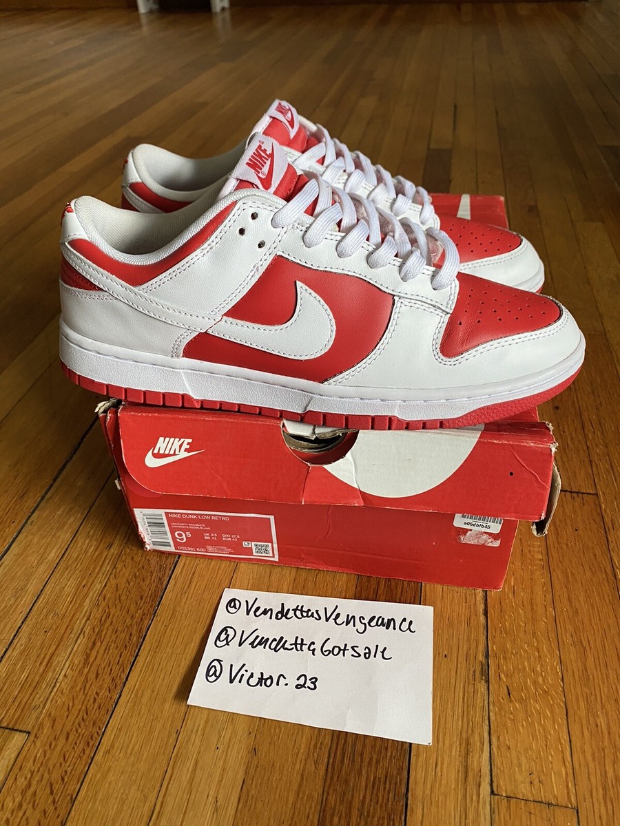 Nike Dunk Low Retro 9.5 レッド/ホワイト Nike Dunk Low Championship Red White DD1391-600 2021 US9.5