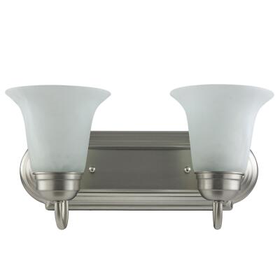 Diodesy 2 Lamp Vanity Sconce Fixture Brushed Nickel Finish Alabaster Glass