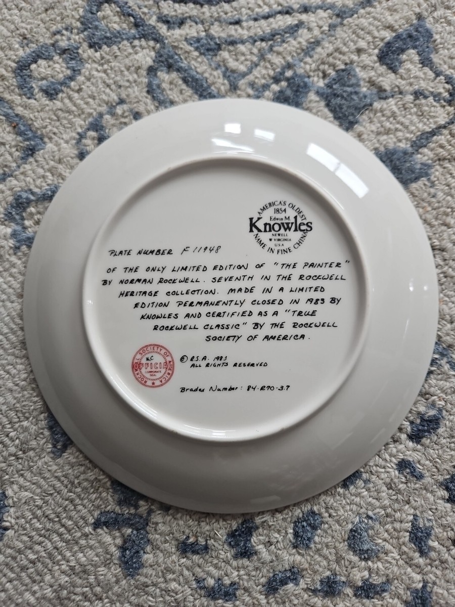Norman Rockwell Plate 1983 Bradex# 84-R70-37 Plate# F11948 