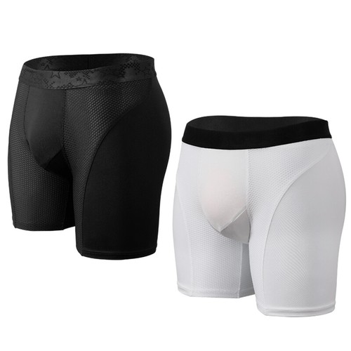 2PCS Men Boxer Underwear Seamless Tagless Shorts Breathable Compression Briefs - Picture 11 of 21