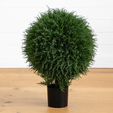 32” Topiary Cedar Ball Artificial Shrub Tree UV (Indoor/Outdoor). Retail $249