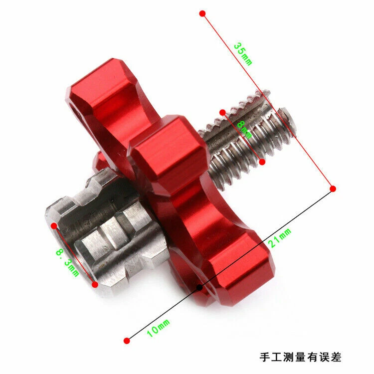 Motorcycle Cable Adjuster ATV Clutch Brake Screw M8 Bolt CNC Aluminum Red - Image 3 of 4