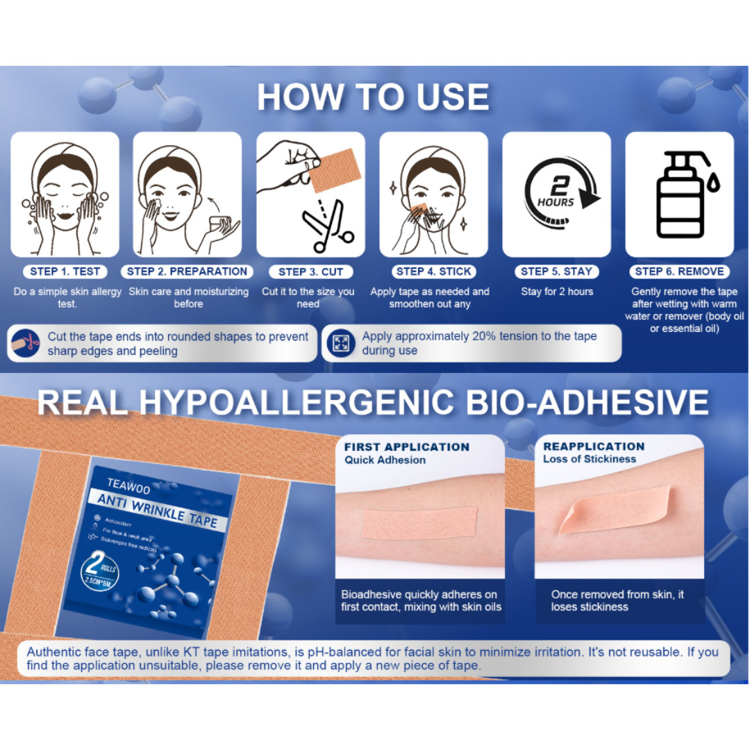 Anti-Wrinkle Tape | Facial Myofascial Lift Tape for Skin Firming,Anti-Aging Face