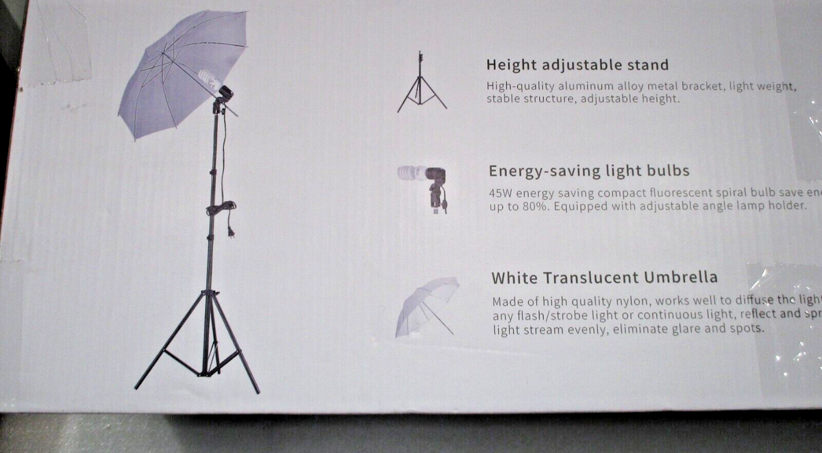 Neewer 600W Lighting Kit Umbrellas, Stands, lamps/holders