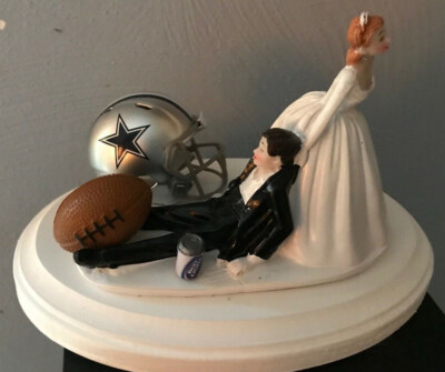 Dallas Cowboys Cake Topper Bride Groom Wedding day NFL Funny Football Theme