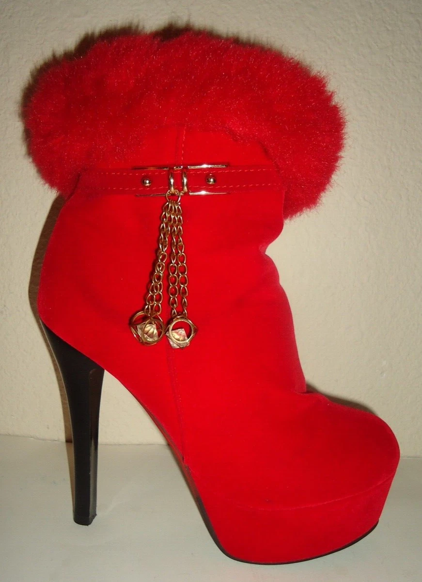 Red fur best sale shoes
