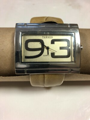 Bijoux Terner Quartz Ladies Tan Vinyl Bangle Faux Leather Watch