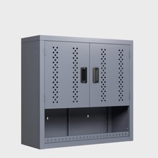 Wall-Mounted Metal Garage Cabinet with Lock - 30" Gray Heavy-Duty Storage