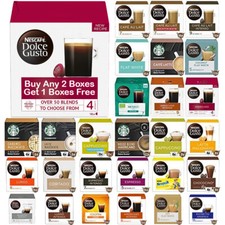 NESCAFE DOLCE GUSTO COFFEE,TEA,CHOCO PODS.BUY 2 & GET 1 BOX FREE:ADD 3 TO BASKET