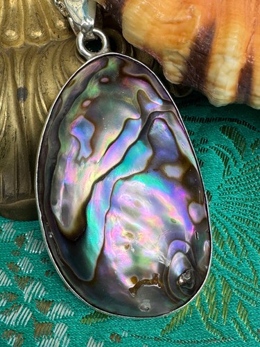 Charles Albert Iridescent Abalone & Sterling Silver Handcrafted Pendant Necklace - Picture 14 of 19