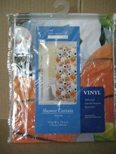 Home Trends Kids Vinyl Shower Curtain " TIME OUT "  70 Inch X 72 Inch