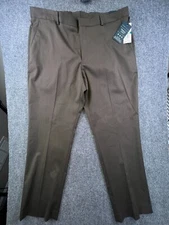 Perry Ellis Men 36x30 Pants Travel Luxe Straight Leg Trousers Brown Stretch