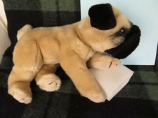 Toys R Us  Animal Alley  Pug Dog Plush Stuffed Animal 12"  Tan  Black Puppy