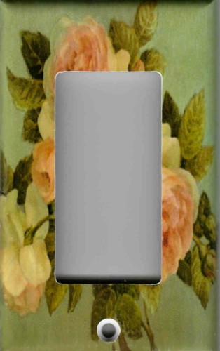 PINK ROSES ON GREEN FLORAL HOME DECOR LIGHT SWITCH PLATES AND OUTLETS - Picture 11 of 32