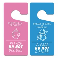 Breast Feeding Door knob Sign - 2 PCS Pumping in Progress Door Signs Double S...