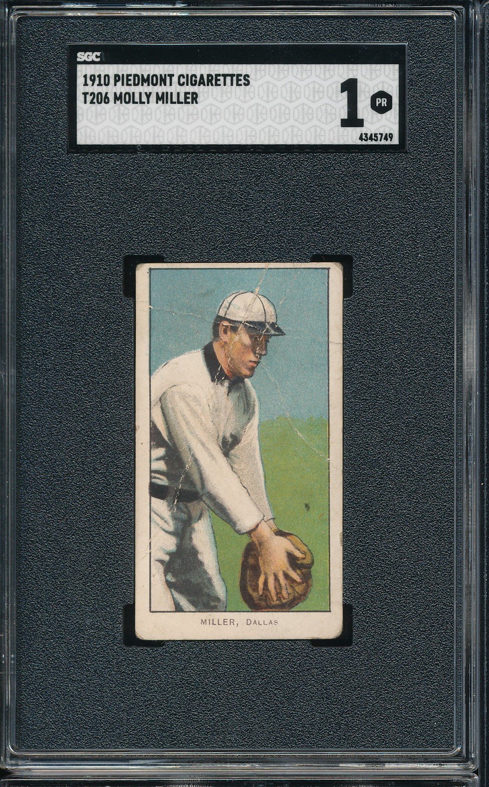 T206 Piedmont 350/25 Molly Miller SGC 1 - Dallas - Southern League