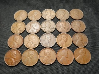 1916 S - 1941 S G -XF  Lincolns  20 Different S mints No 1926 S and no 1931 S