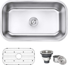 Ruvati 30-Inch Undermount Kitchen Sink Single Bowl - 16 Gauge Stainless Steel Ki