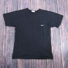 Nike Pocket T-Shirt Mens Large Black Vintage Made In USA Swoosh Cotton Tee