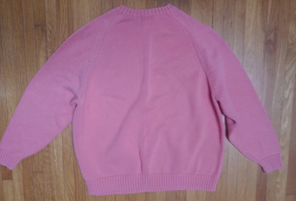 Suéter Pullover Lands' End Para Mujer 100% Algodón Color Melocotón Cuello Redondo 1X Foto 3 de 3