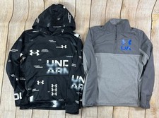 Under Armour Boys Coldgear Hoodie  1/4 Zip Pullover Bundle Lot Of 2 Youth Large