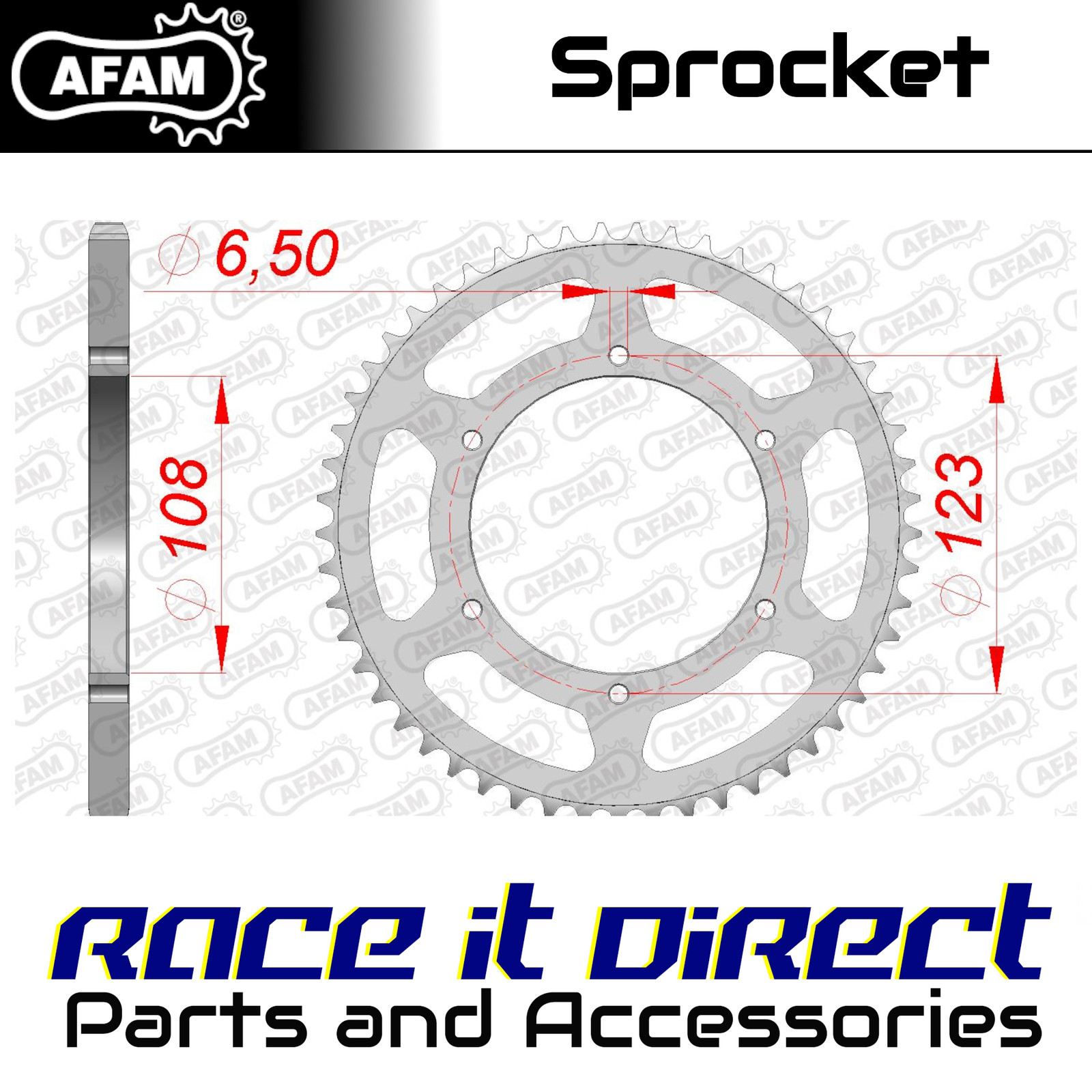 Sprocket for DERBI SM 50 Senda X-treme 2021-2022 59T Rear AFAM