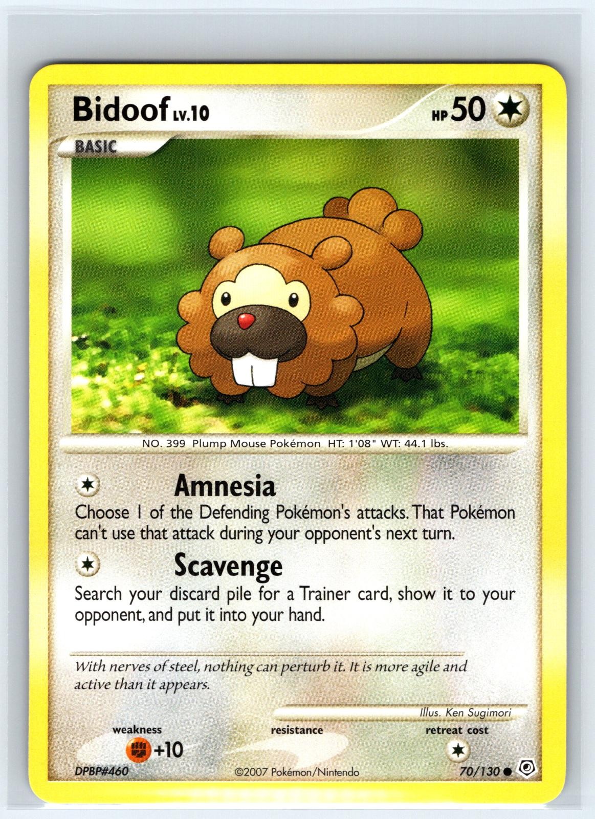 Bidoof 70/130 Common Diamond & Pearl Pokemon Lightly Played