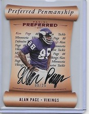 2017 Preferred Penmanship Red ALAN PAGE HOF auto Minnesota Vikings 9/25 #151