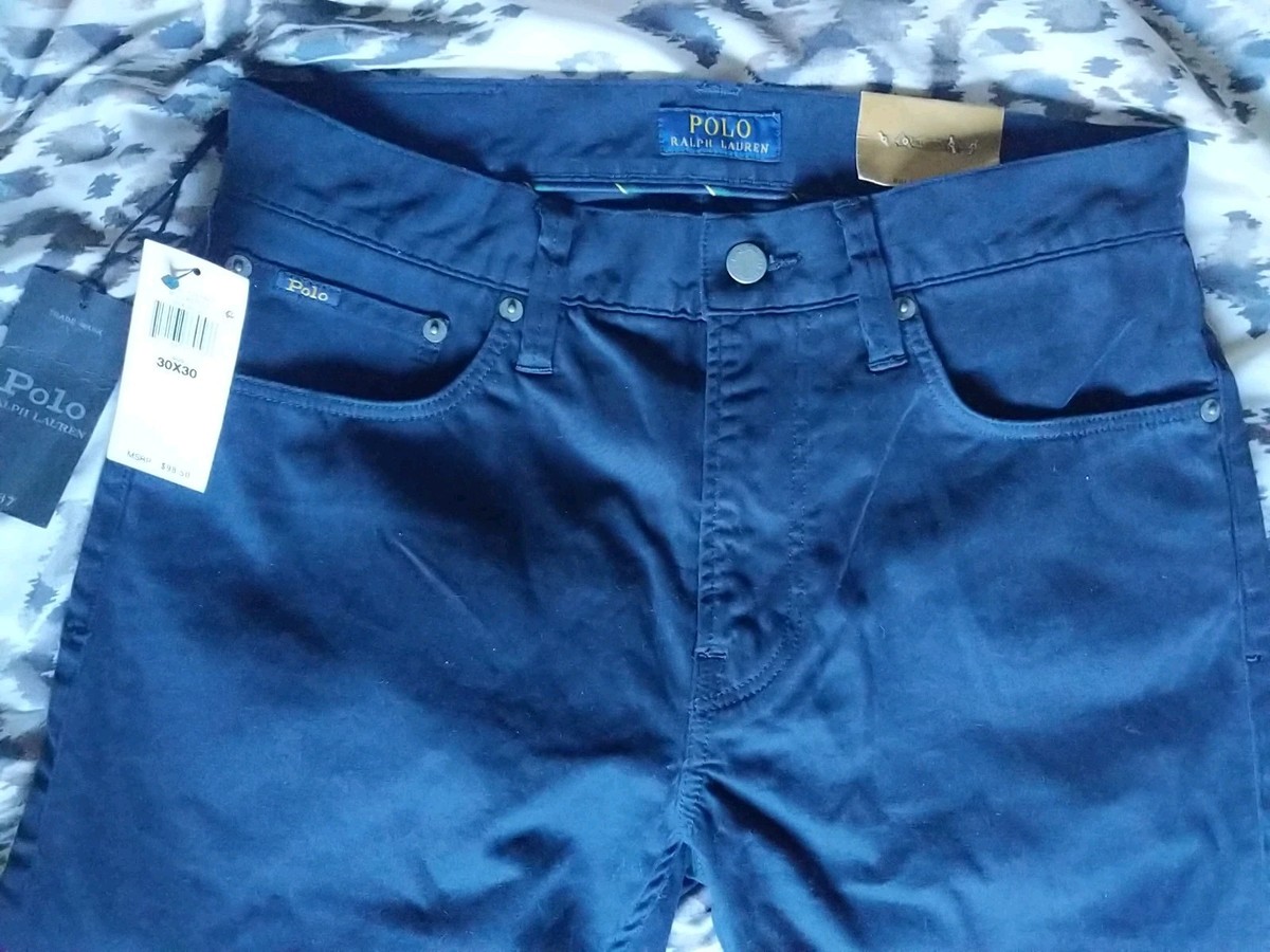 ppolo ralph laurenネイビー チノパン 30/30 NWT Polo Ralph Lauren Men's Navy Blue Slim Straight Chino