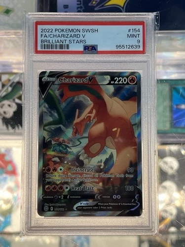 2022 Pokemon Pokémon Brilliant Stars Charizard V #154/172 Alt Art PSA 9