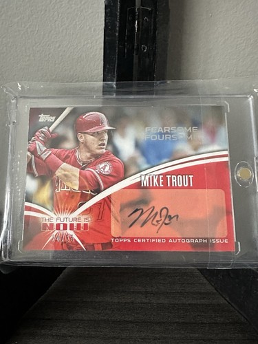 2014 Topps The Future Is Now Mike Trout Fearsome Foursome #FNA-MT1 Auto /25 - Picture 1 of 2