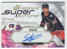 SAMUEL KNAZKO 2023-24 SPX Rookie Super Scripts AUTO #SSR-SK Blue Jackets RC