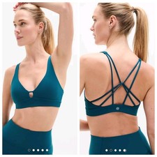 NWT Athleta Solace Keyhole Bra Size Medium In Coastal Teal