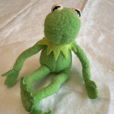 Vintage APPLAUSE PLUSH Mini KERMIT THE FROG POSEABLE Sad Kermit 7" Plush Felt