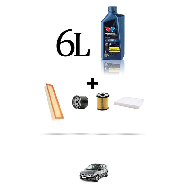 Hoffcar Servicekit 4 Filter Und 6L ÖL FüR Renault Scenic I 1.9 DTI 72KW Ab 1-image