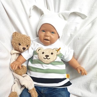 Steiff Baby Kurzarm Shirt mit Bärchen Quietsche aus Baumwolle Gr.62